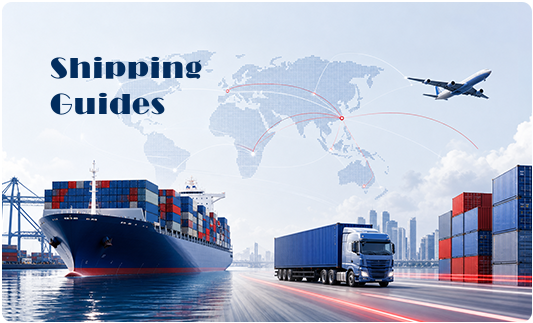 Shipping Guides artwork with global cargo routes