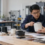 Illustrative oem & odm sourcing scene for buyer and supplier coordination